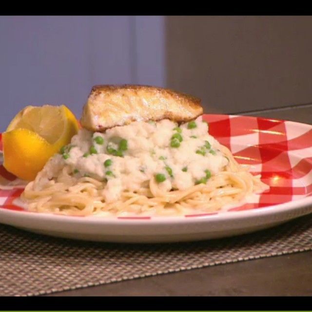 Špagete sa ribom i sosom od kelerabe